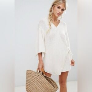 🕒 NWOT | Zulu & Zephyr | Awoken Knit Romper| Wrap Playsuit | Cream | S